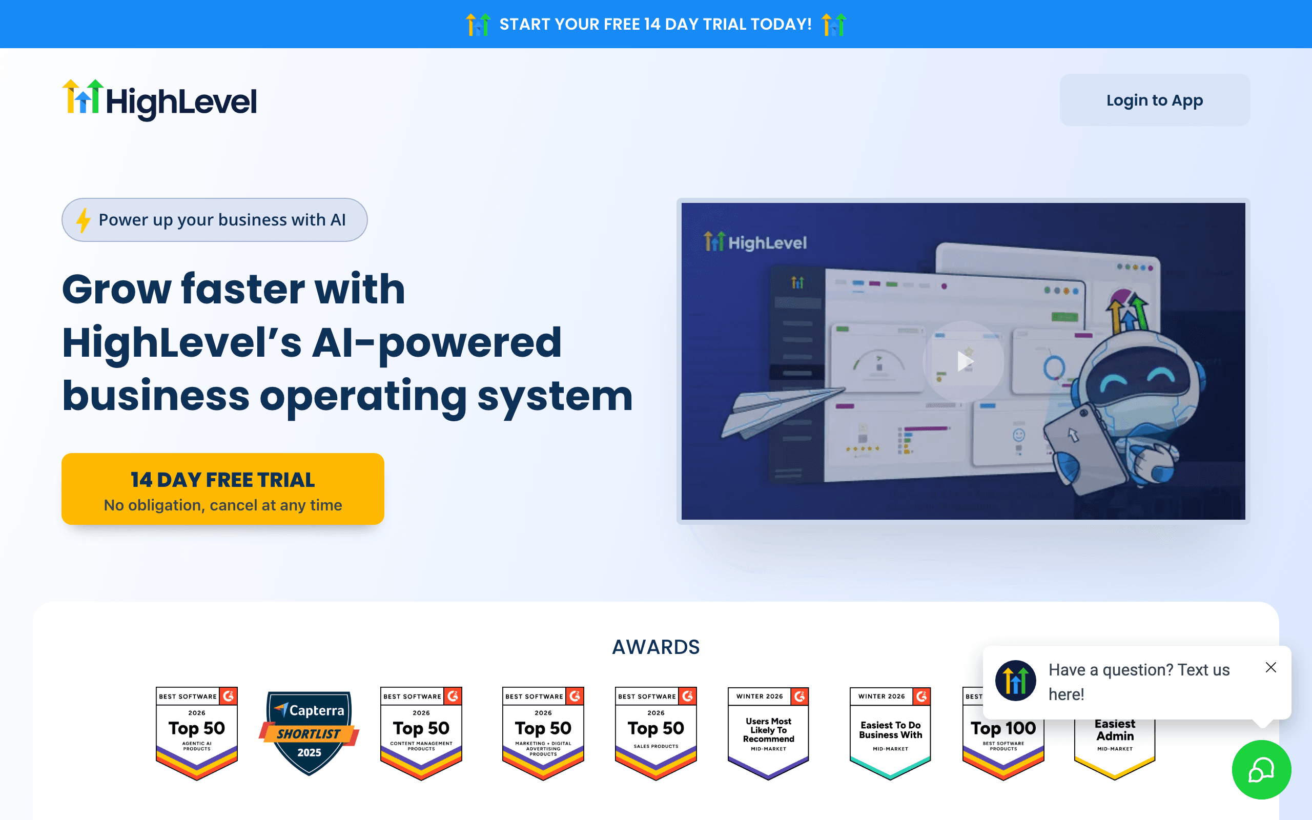 GoHighLevel landing page screenshot