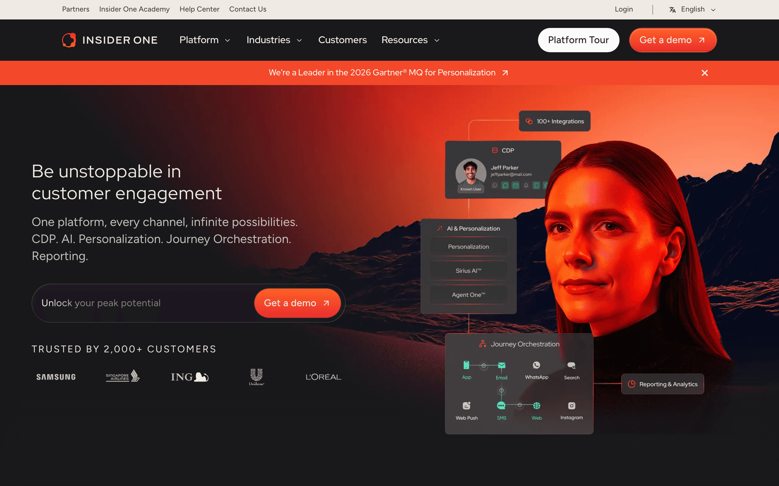 Insider landing page screenshot