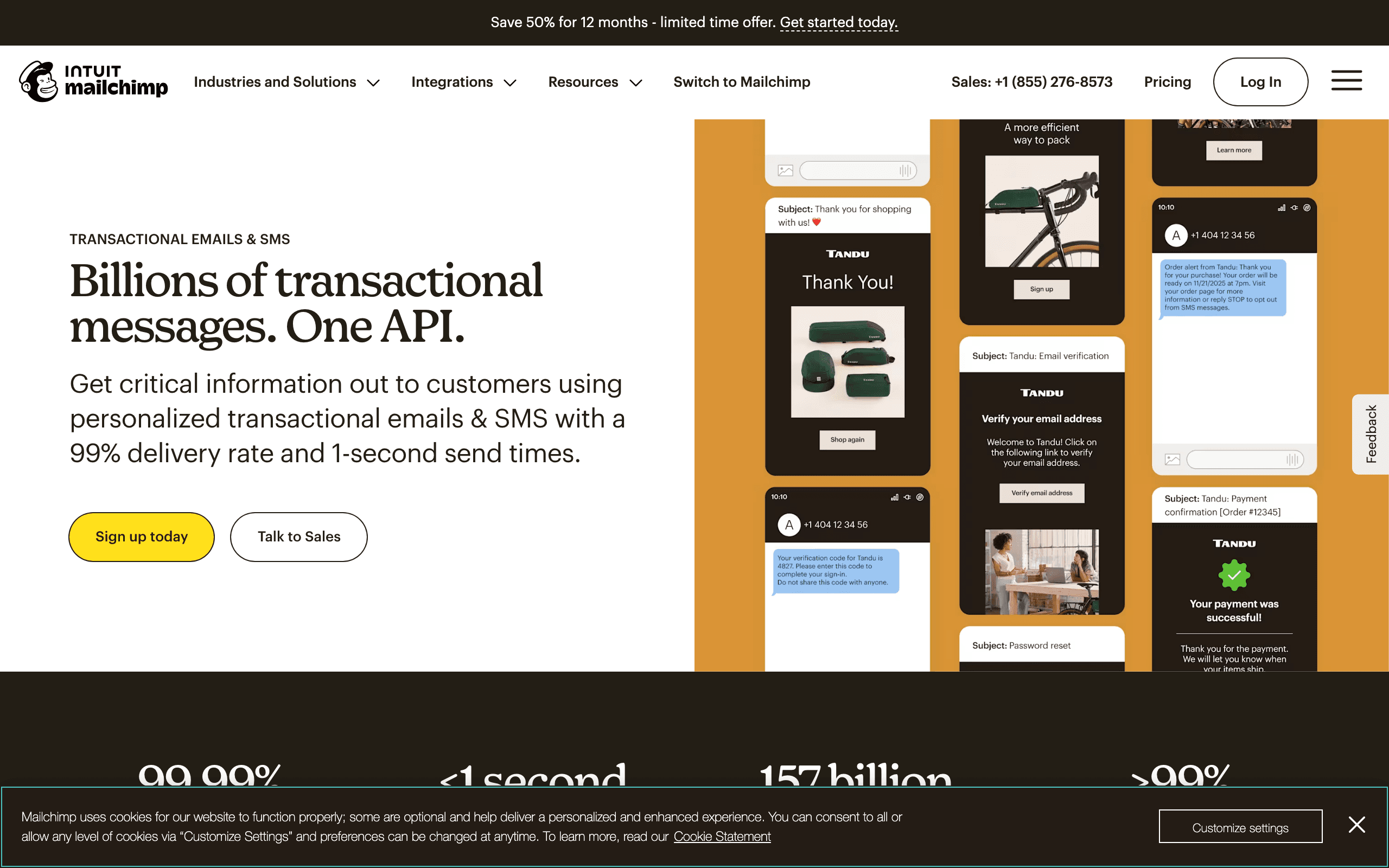 Mandrill landing page screenshot