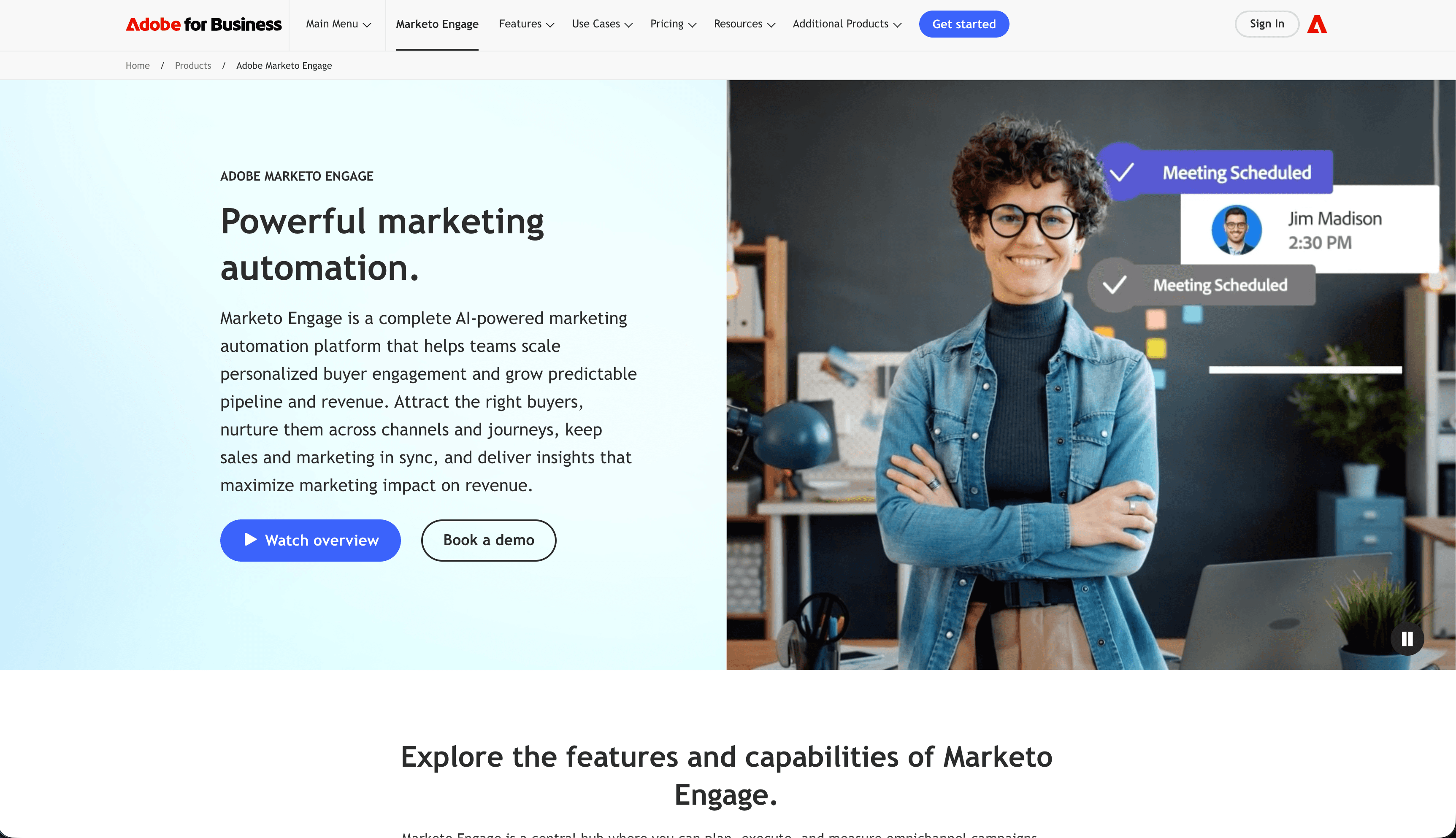 Marketo landing page screenshot