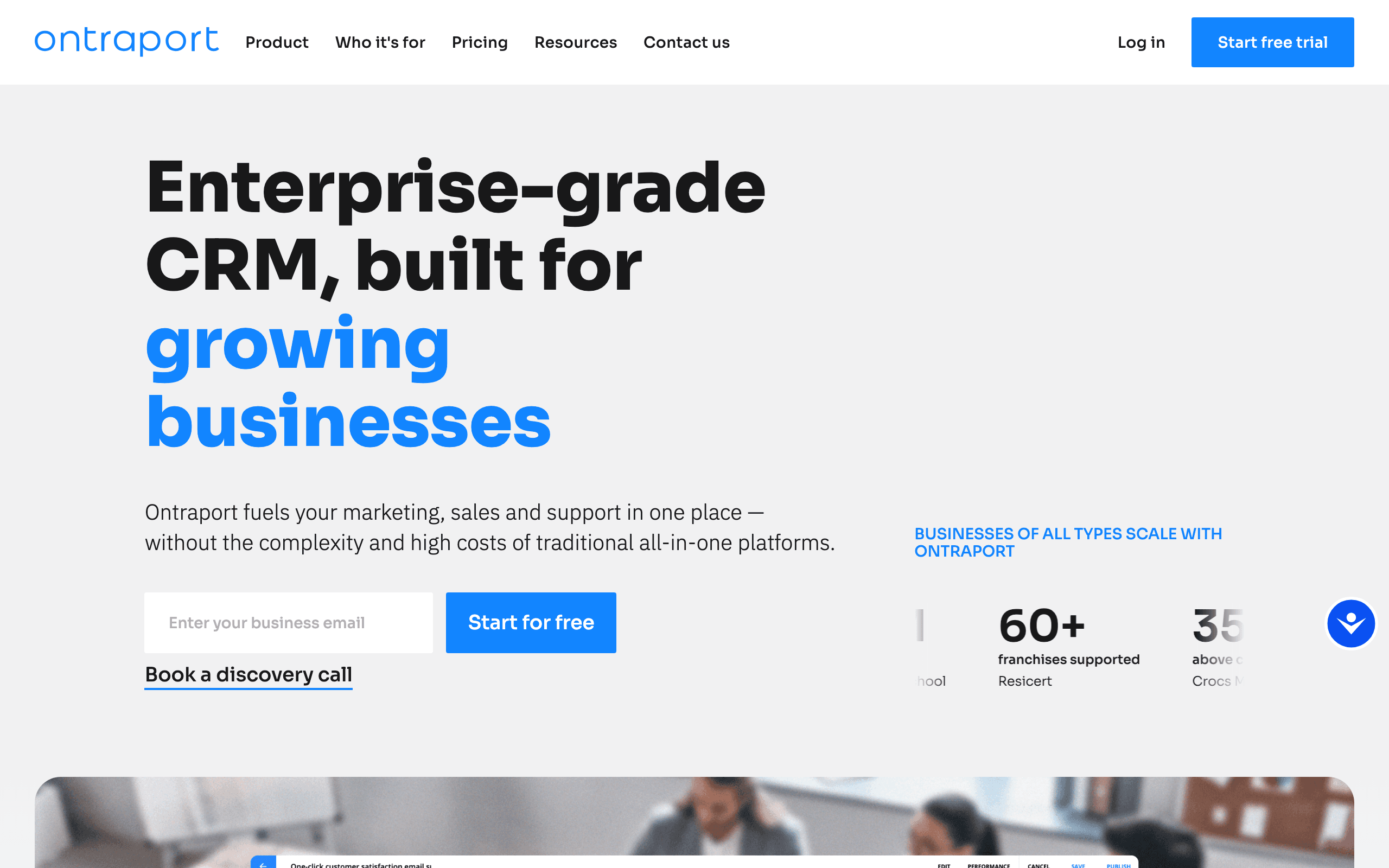 Ontraport landing page screenshot