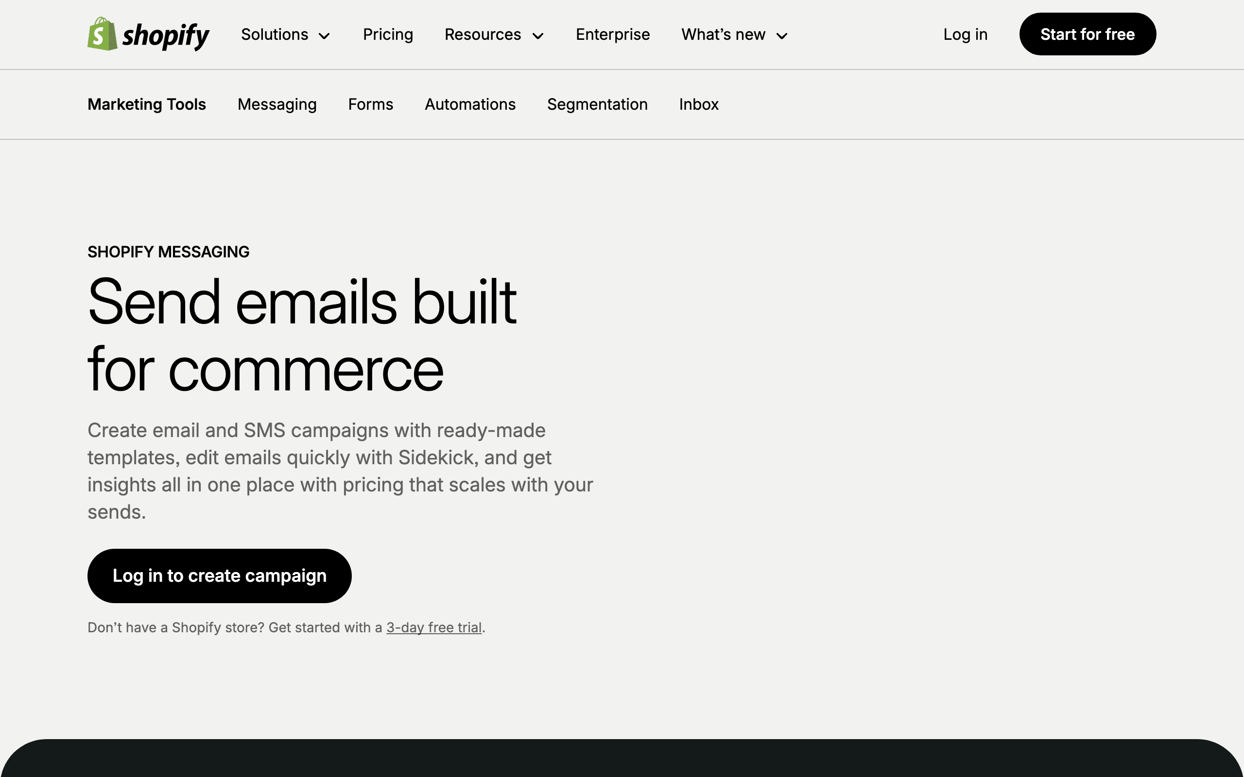Shopify Email screenshot