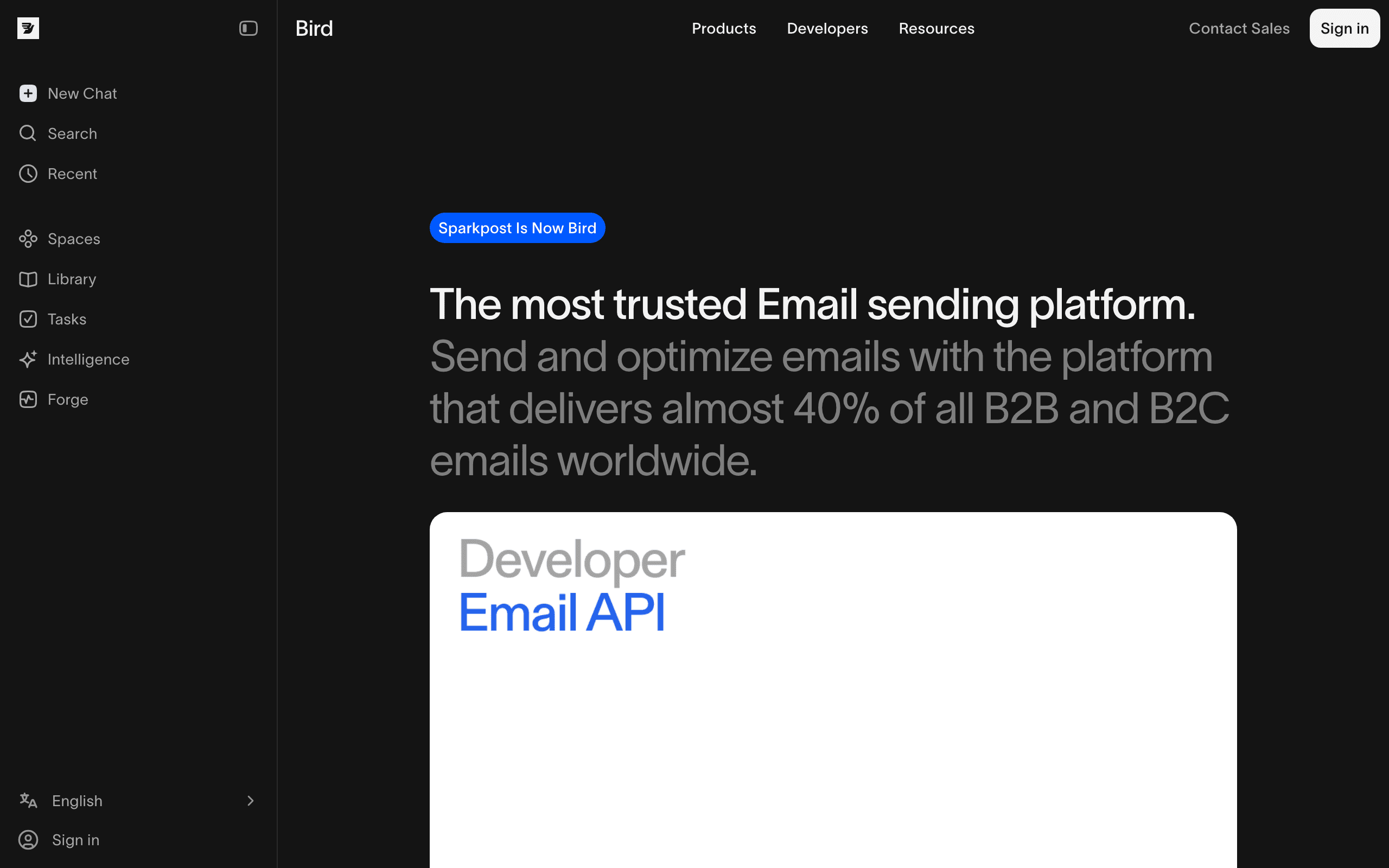 SparkPost screenshot