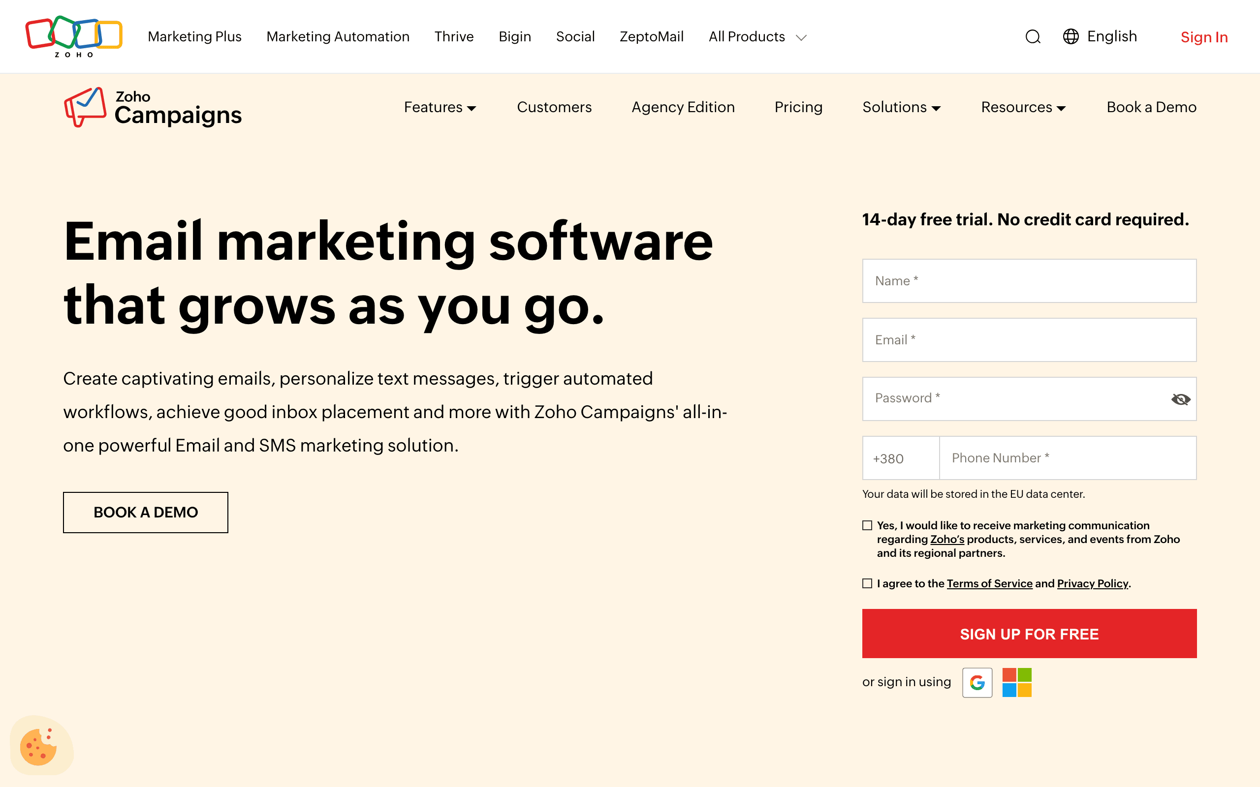 Zoho Campaigns screenshot