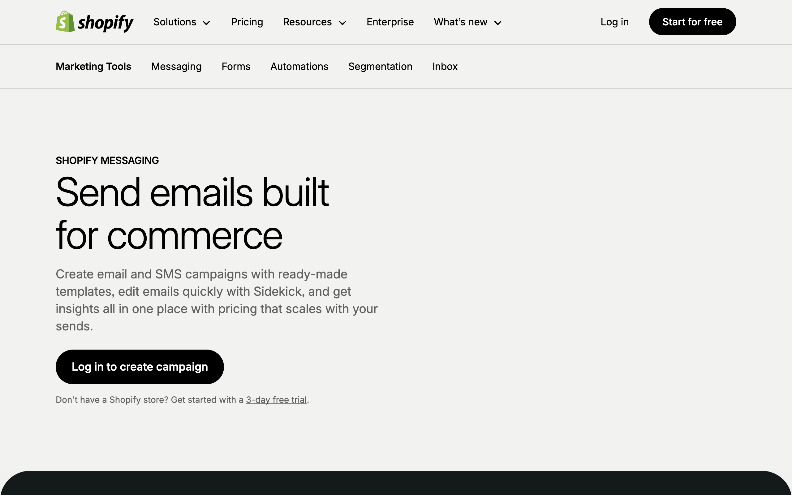 Shopify Email screenshot